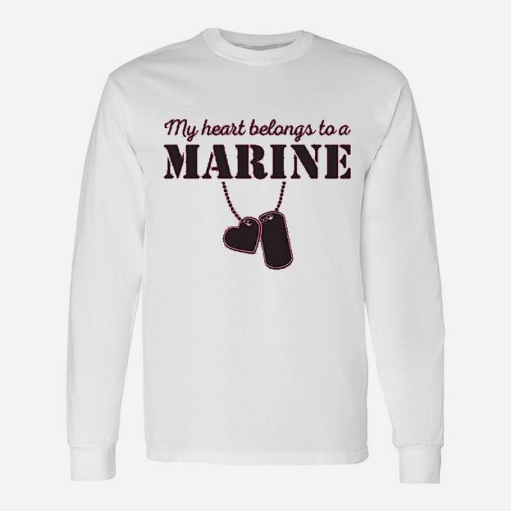 My Heart Belongs To A Marine Long Sleeve T-Shirt