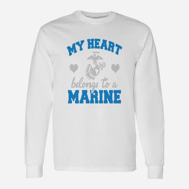 My Heart Belongs To A Marine Marine Long Sleeve T-Shirt