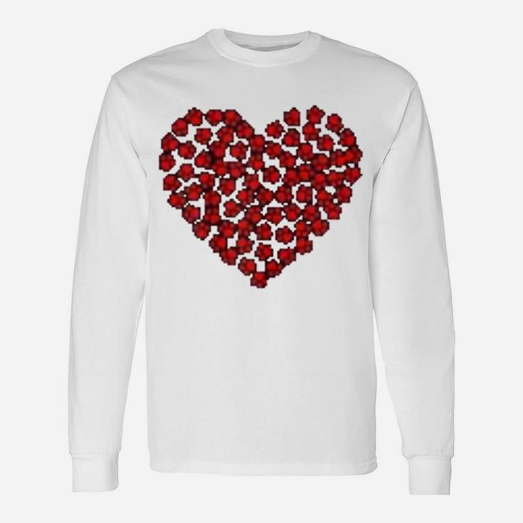 Heart Paws Print Dog Love Valentines Day Long Sleeve T-Shirt