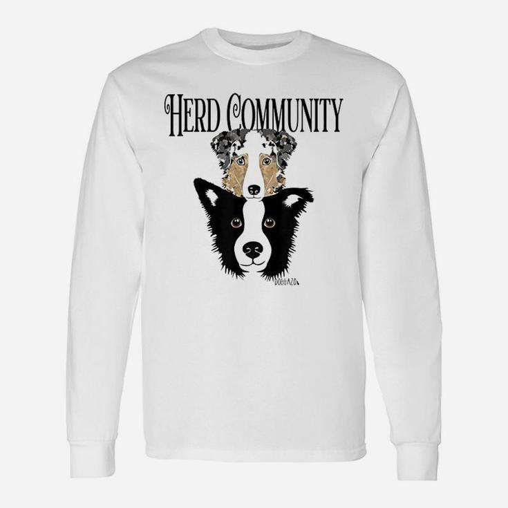 Herd Community Herders- Border Collie Aussie Dogs Long Sleeve T-Shirt