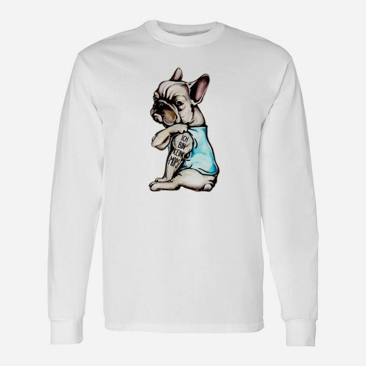 Hipster Bulldogge Langarmshirts, Trendiges Cartoon-Design