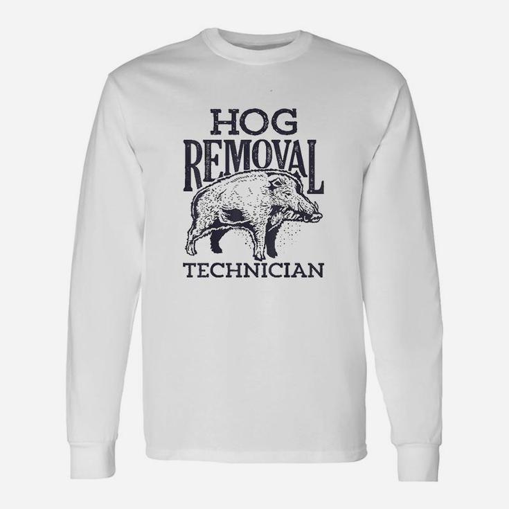 Hog Removal Technician Boar Hunting Vintage Pig Long Sleeve T-Shirt