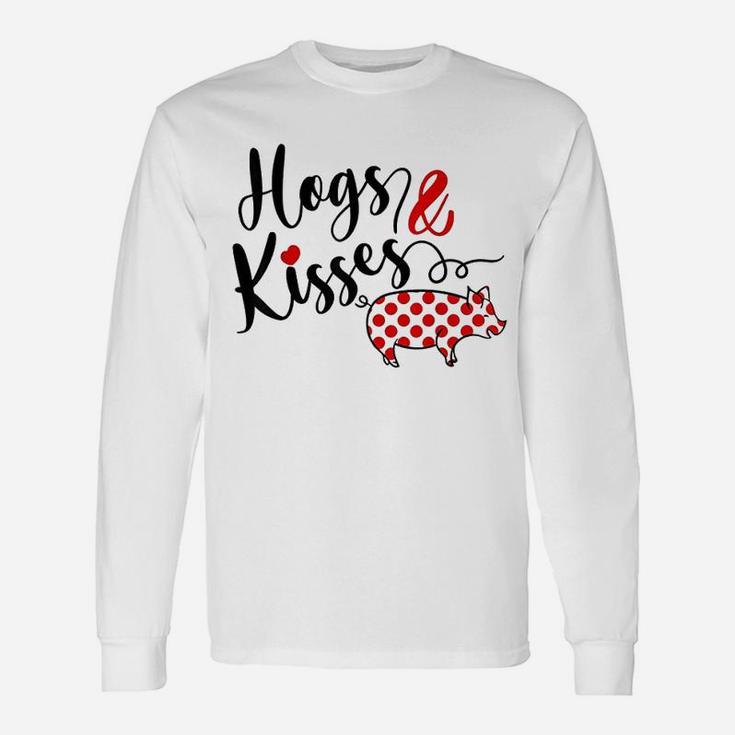 Hogs And Kisses Farm Polka Dots Pig Lover Long Sleeve T-Shirt
