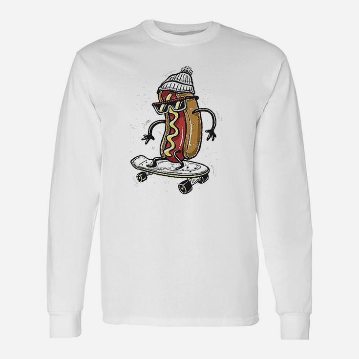 Hot Dog Skateboarding Graphite Youth Long Sleeve T-Shirt