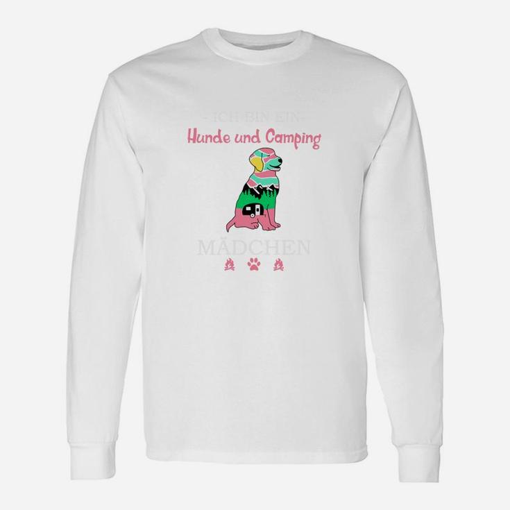 Hunde Camping Langarmshirts Lustiges Zeltlager Motiv mit Cartoon-Hund