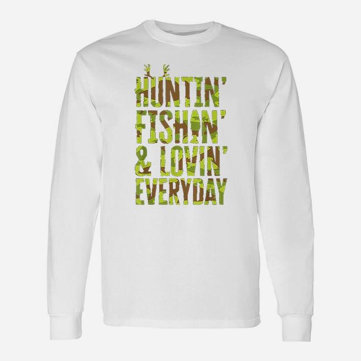 Hunting Fishing Loving Every Day For Dad, Fathers Day Camo Long Sleeve T-Shirt