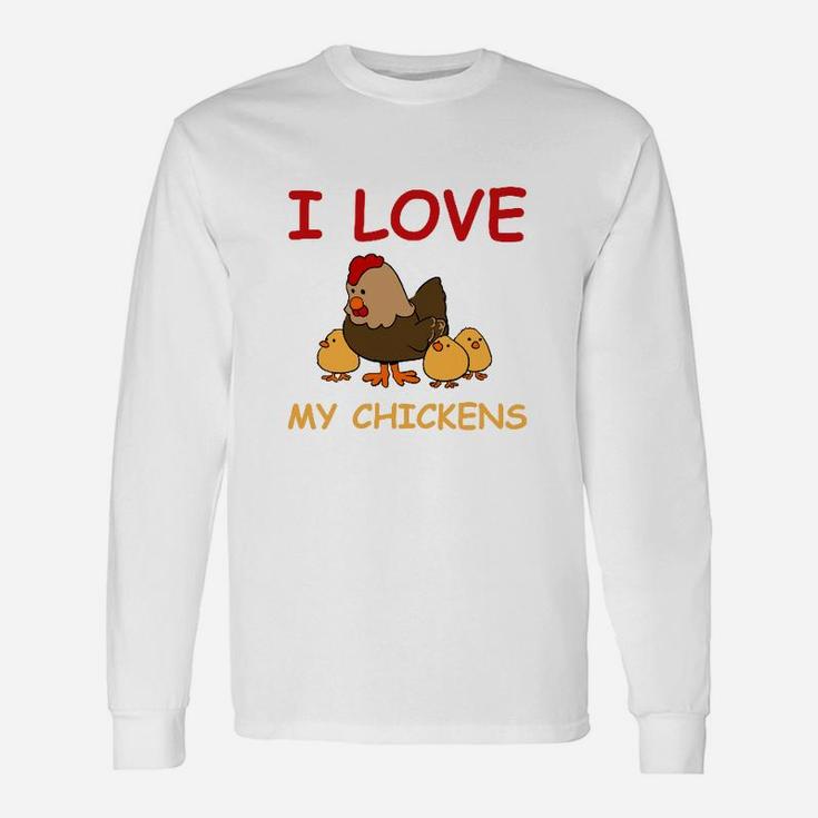 I Love My Chickens Langarmshirts für Hühnerfans, Lustiges Hühnermotiv