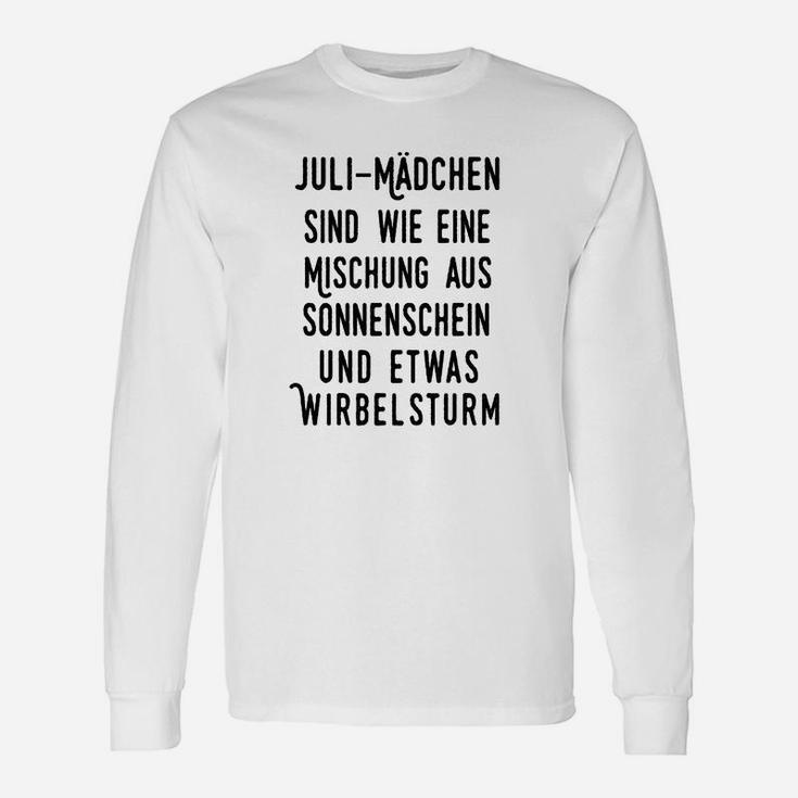 Juli-Mädchen Geburtstag Langarmshirts, Sonnenschein & Wirbelsturm Motiv