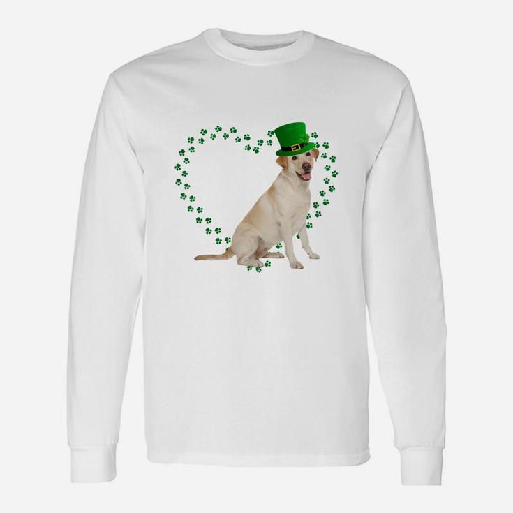 Labrador Retriever Heart Paw Leprechaun Hat Irish St Patricks Day For Dog Lovers Long Sleeve T-Shirt