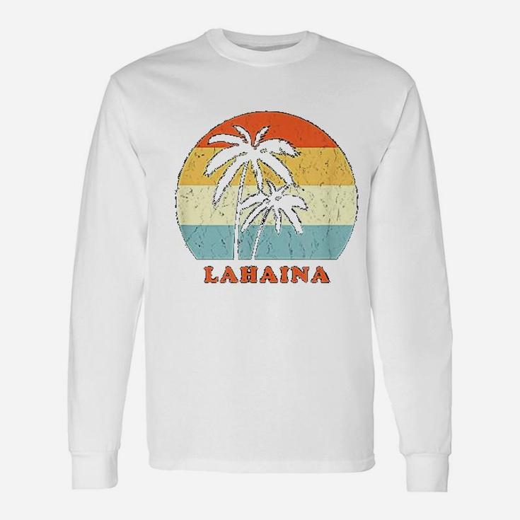 Lahaina Maui Vintage Sun And Surf Vacation Long Sleeve T-Shirt