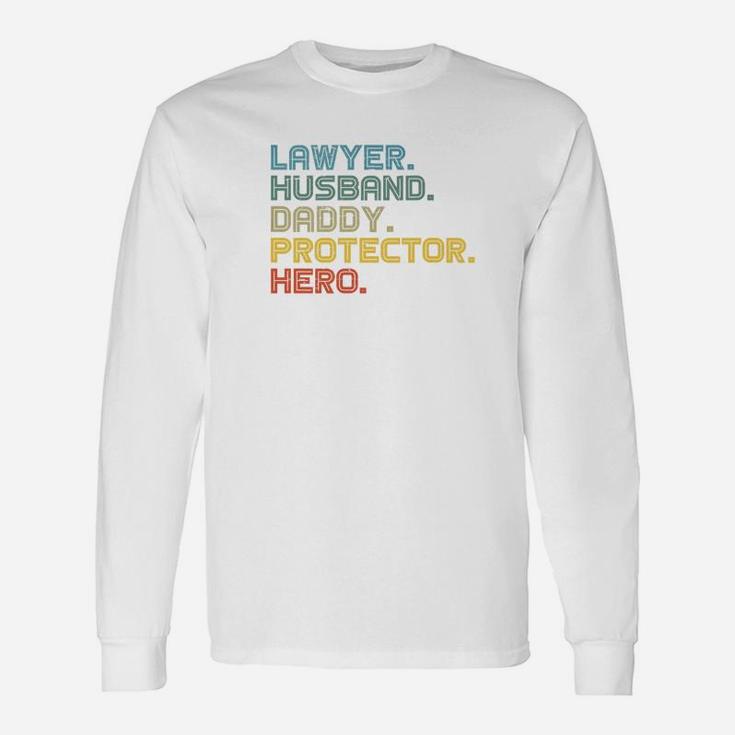 Lawyer Husband Daddy Protector Hero Fathers Day Premium Long Sleeve T-Shirt