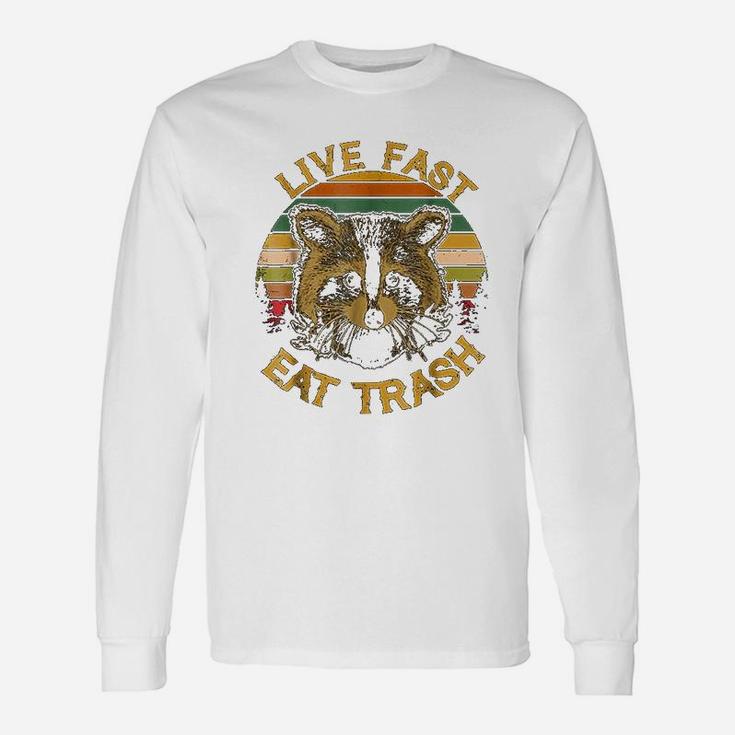 Live Fast Eat Raccoon Camping Vintage Long Sleeve T-Shirt