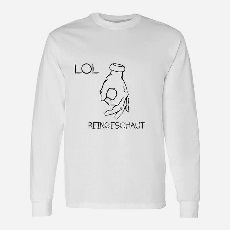 LOL Reingeschaut Handzeichen Langarmshirts, Lustiges Meme-Hemd