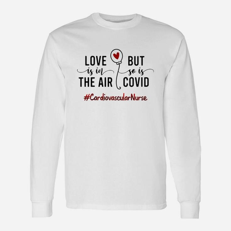 Love Is In The Air Cardiovascular Nurse Bufalo Plaid Best Nursing Job Title Long Sleeve T-Shirt