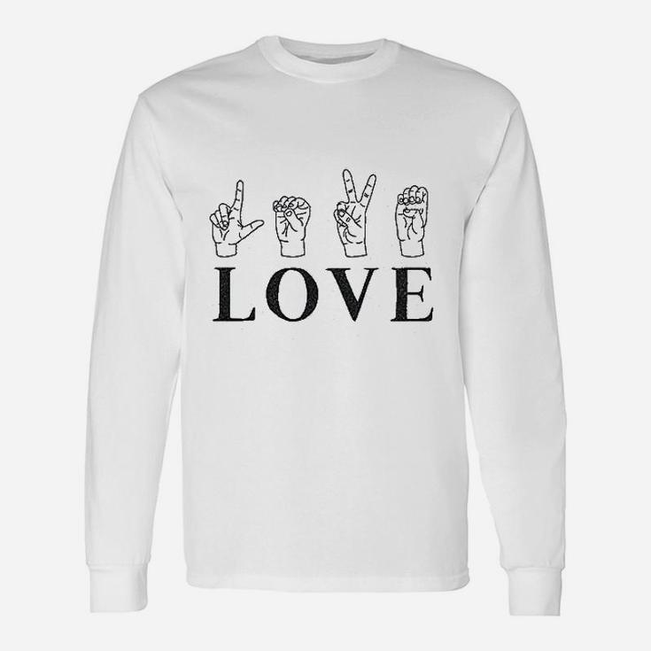 Love Sign Language Cute Asl Valentine's Day Long Sleeve T-Shirt