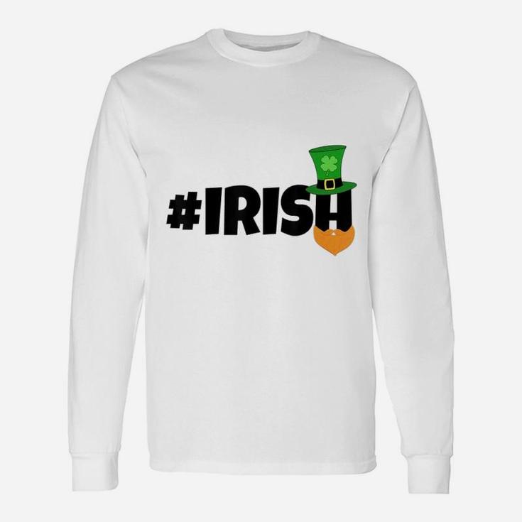 Lucky St Patricks Day Irish Uncle Sam Clover Long Sleeve T-Shirt
