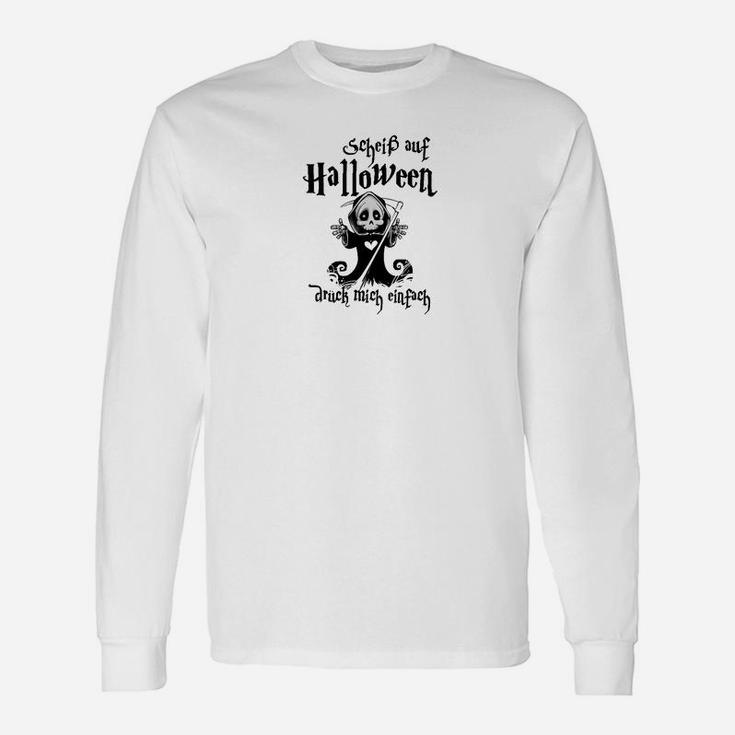 Lustiges Halloween-Skelett-Langarmshirts, Motiv mit Spruch