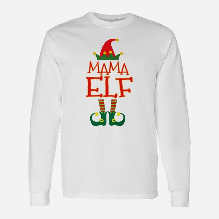 Mama Elf Cute Elf Christmas Holiday Long Sleeve T-Shirt