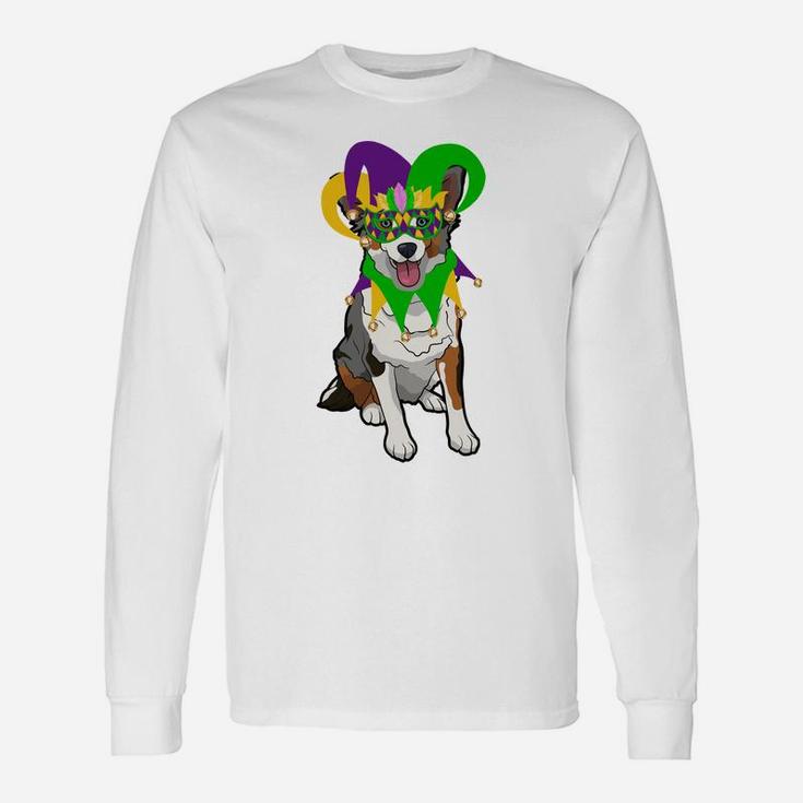Mardi Gras Aussie Dog Mardi Gras Long Sleeve T-Shirt