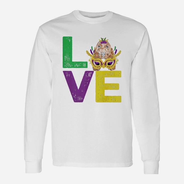 Mardi Gras Fat Tuesday Costume Love Spaniel For Dog Lovers Long Sleeve T-Shirt