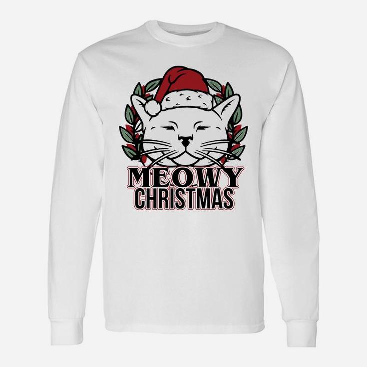 Meowy Christmas Cat Long Sleeve T-Shirt