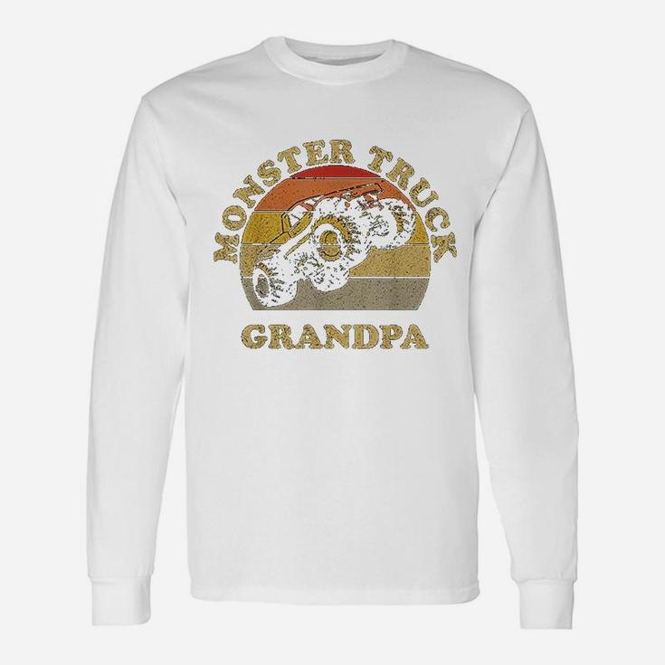 Monster Truck Grandpa For Grandfather Retro Vintage Long Sleeve T-Shirt