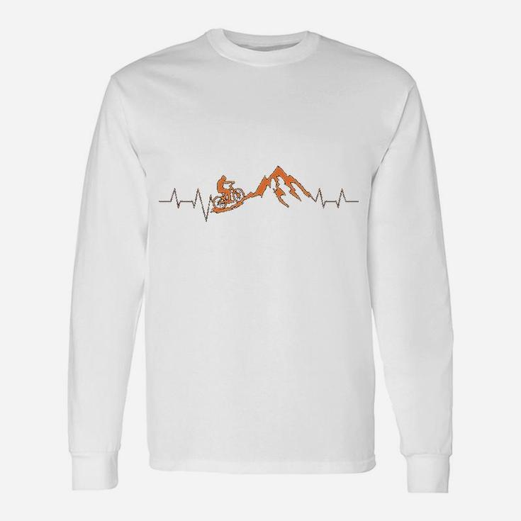 Mountain Bike Heartbeat Cute Bike Heartbeat Long Sleeve T-Shirt