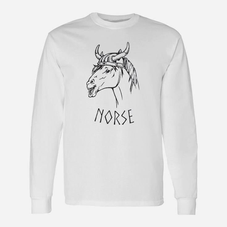Norse Norwegian Horse Pun Dad Joke Viking Long Sleeve T-Shirt