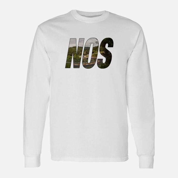 NOS Logo Herren Langarmshirts in Camo-Print, Weiß