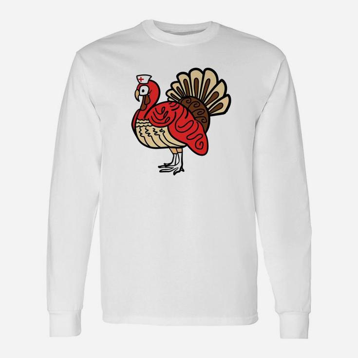Nurse Turkey Cute Thanksgiving Day Long Sleeve T-Shirt
