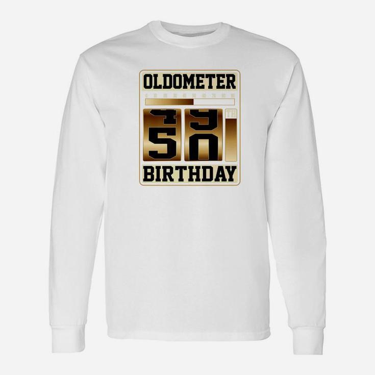 Oldometer 4950 Shirt 50 Oldometer Shirt Fathers Day Premium Long Sleeve T-Shirt