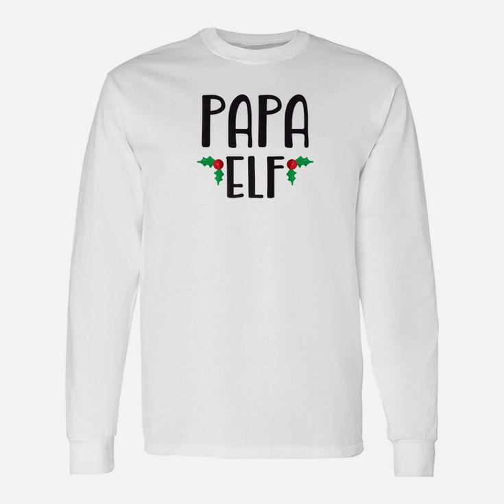Papa Elf Shirt Cute Christmas Elf Long Sleeve T-Shirt