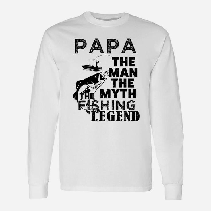 Papa Legend Fishing Cute Fathers Day Long Sleeve T-Shirt