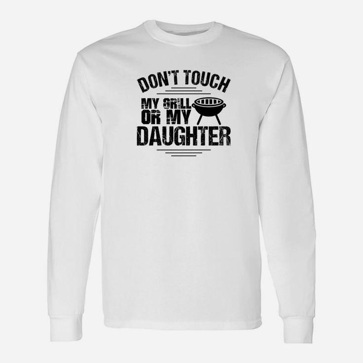 Protective Daddy Shirt Daughter Dad Barbecue Grilling Long Sleeve T-Shirt