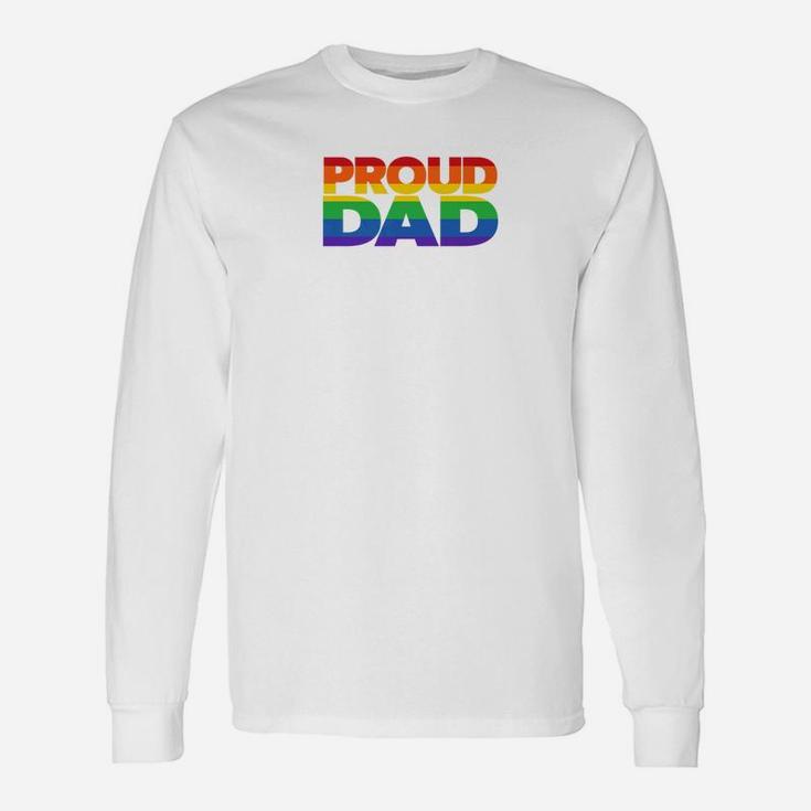 Proud Dad Gay Pride Shirt Lgb For Father Lgbtq Long Sleeve T-Shirt