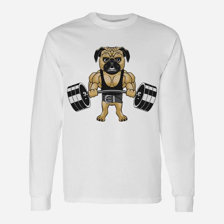 Pug Powerlifting Deadlifting Pug Long Sleeve T-Shirt