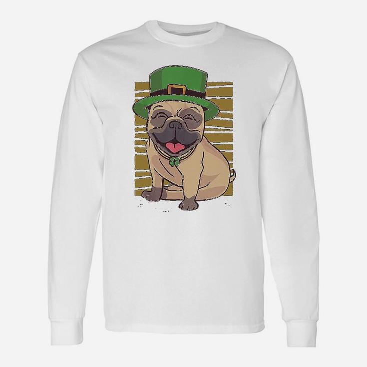 Pug St Patricks Day Irish Green Long Sleeve T-Shirt