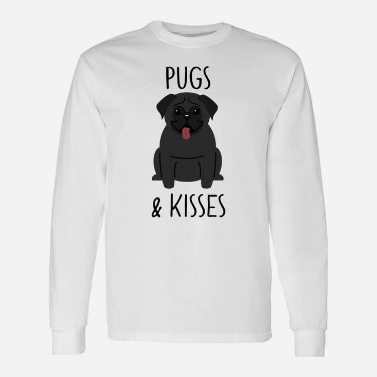 Pugs And Kisses Hugs Valentines Day Pug Long Sleeve T-Shirt