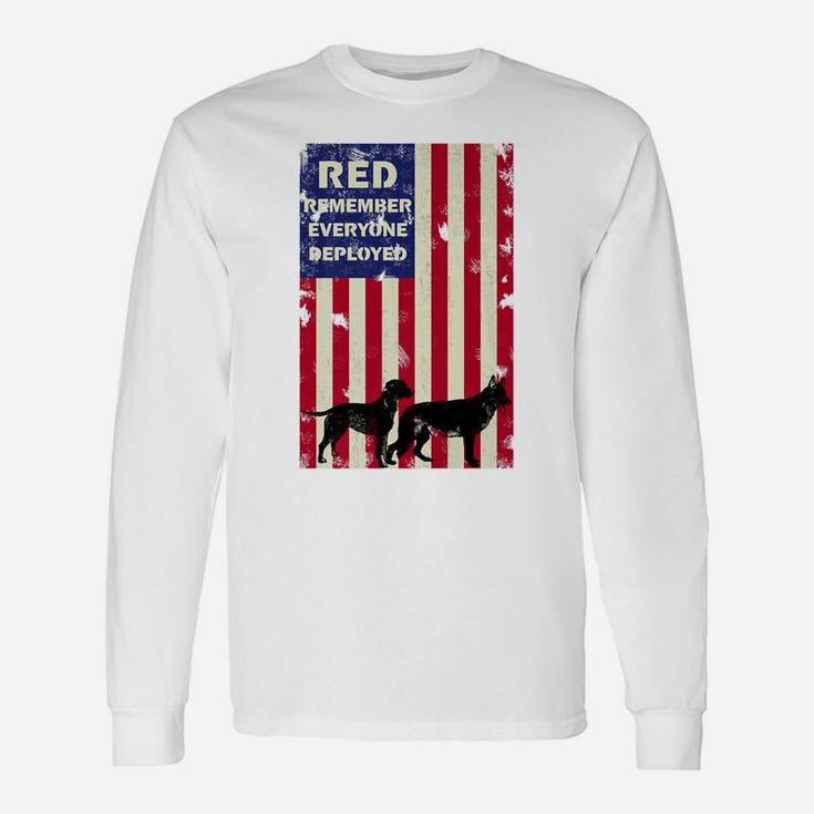 Red Friday Military Dogs Patriotic Idea Long Sleeve T-Shirt