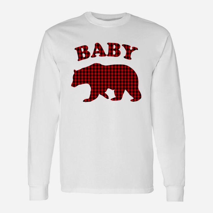 Red Plaid Baby Bear Buffalo Pajama Long Sleeve T-Shirt