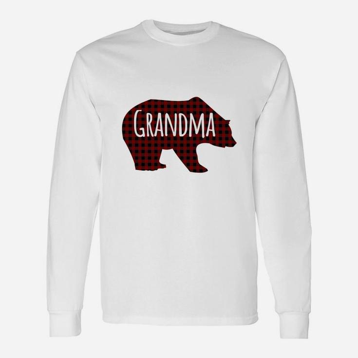 Red Plaid Grandma Bear Buffalo Matching Pajama (2) Long Sleeve T-Shirt