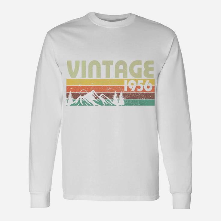 Retro Vintage 1956 Graphics 66th Birthday 66 Years Old Long Sleeve T-Shirt