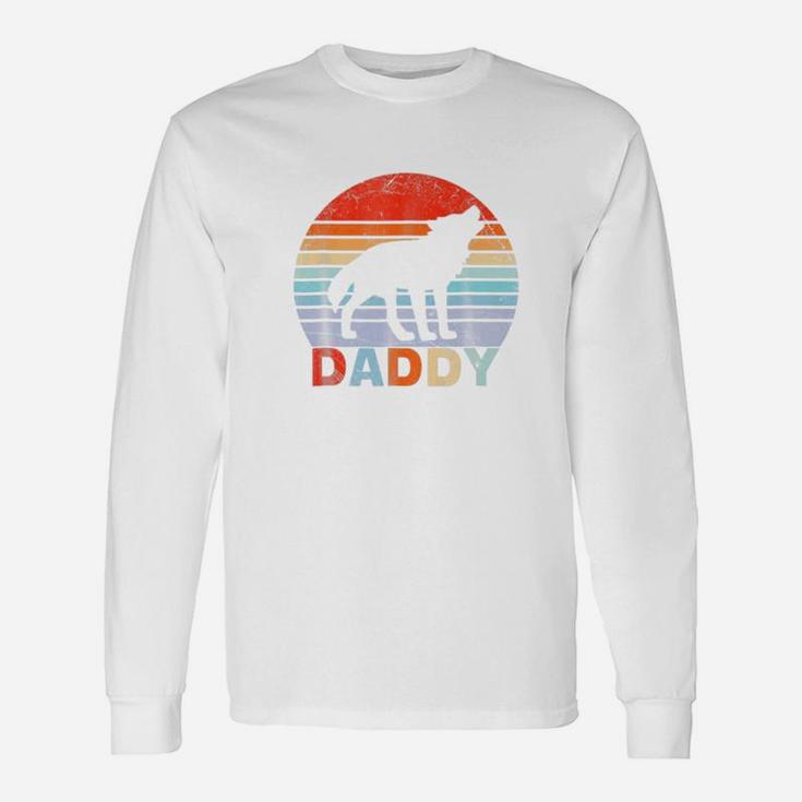 Retro Vintage Daddy Wolf For Christmas Long Sleeve T-Shirt