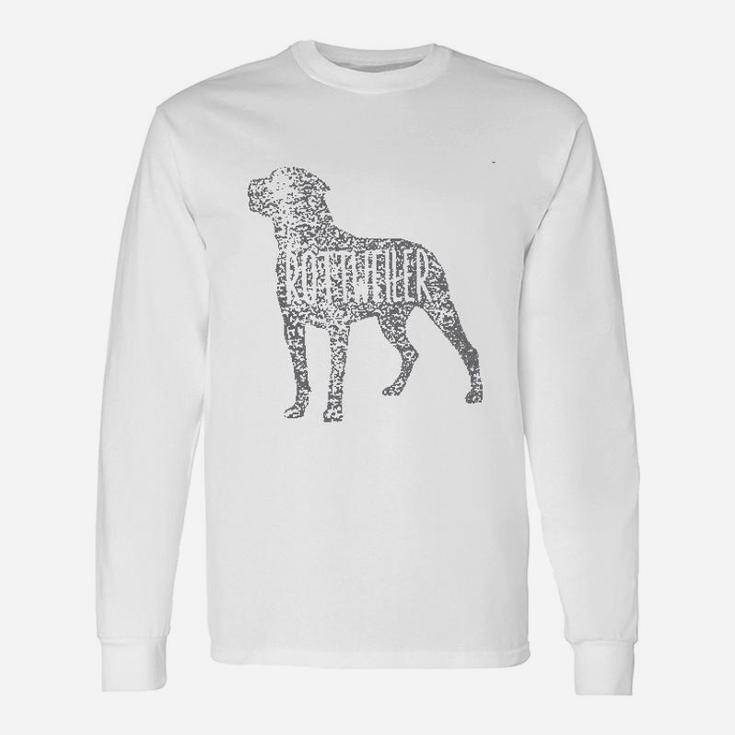 Rottweiler Dog Silhouette Long Sleeve T-Shirt