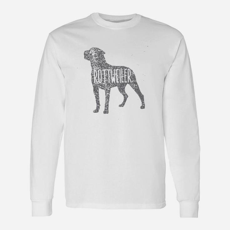 Rottweiler Dog Silhouette Relaxed Long Sleeve T-Shirt