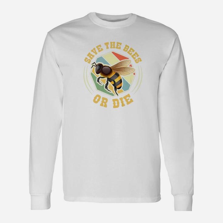 Save The Bees Vintage Retro For Beekeeper Long Sleeve T-Shirt