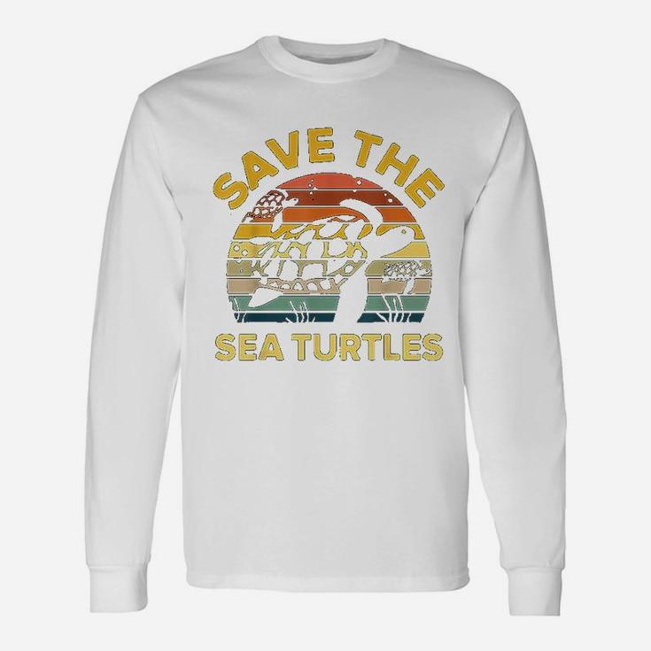 Save Sea Turtle Lover Vintage Skip A Straw Ocean Long Sleeve T-Shirt