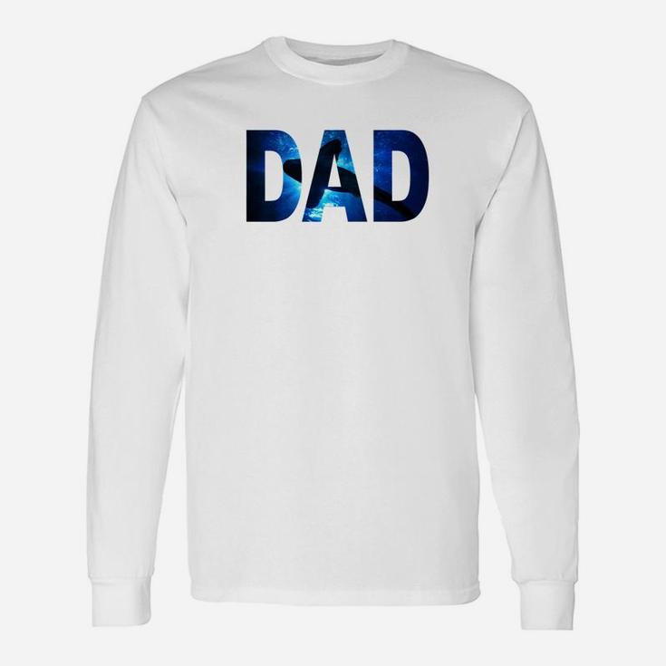 Shark Shirt For Fathers Day Diver Dad Ocean Scuba Diving Premium Long Sleeve T-Shirt