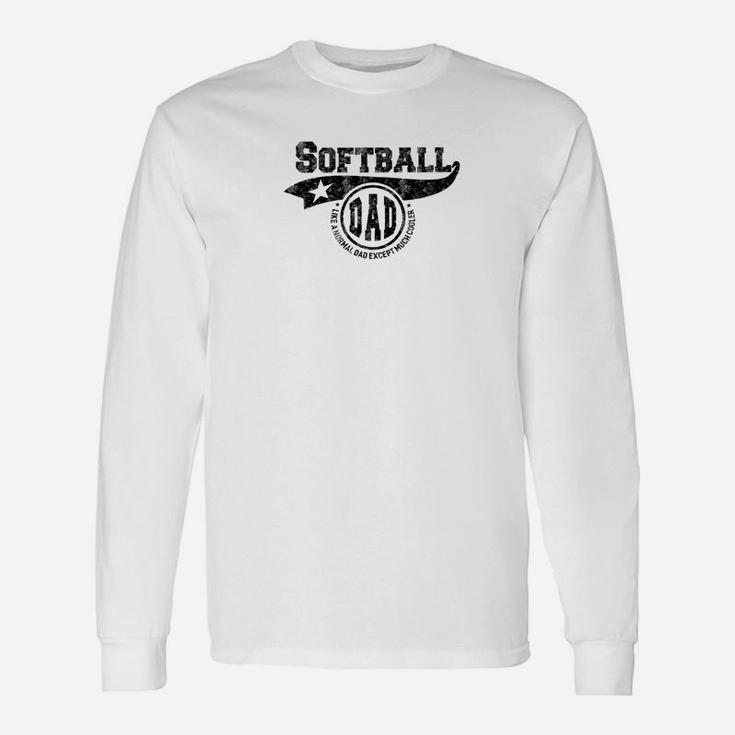 Softball Dad Fathers Day Father Sport Men Long Sleeve T-Shirt