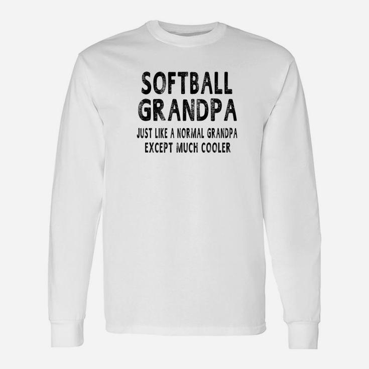 Softball Grandpa Fathers Day Grandpa Long Sleeve T-Shirt